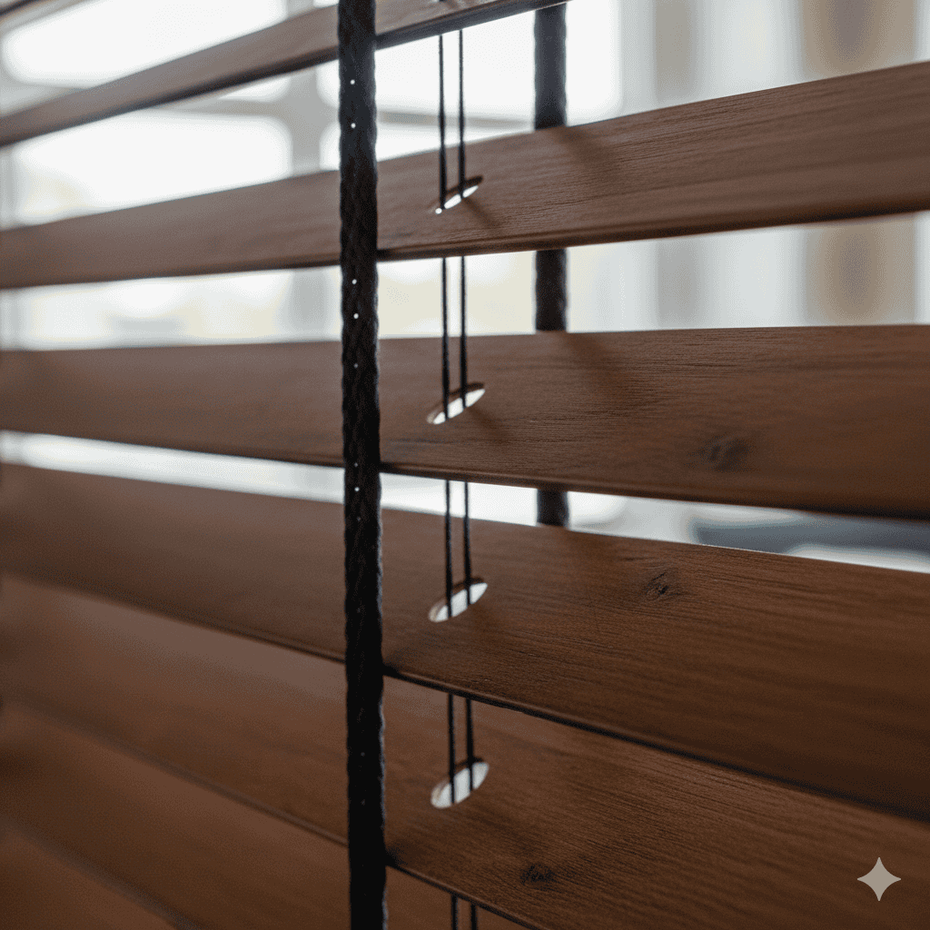 Installer fitting blinds in a home